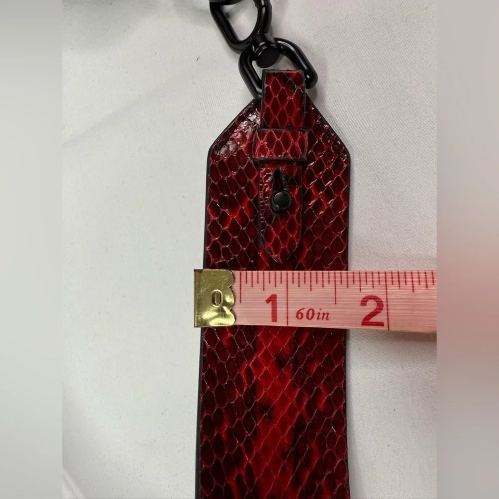 Red Snake Print Belt Carabiner Closure 37”